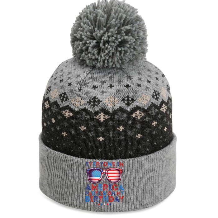 Funny 4th Of July Birthday Celebration The Baniff Cuffed Pom Beanie