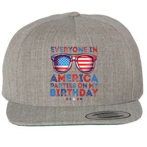 Funny 4th Of July Birthday Celebration Wool Snapback Cap