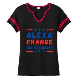 Funny 4th Of July Trump 2024 Republican Funny Gift Usa Fourth Gift Ladies Halftime Notch Neck Tee