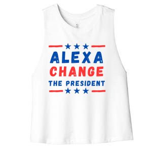 Funny 4th Of July Trump 2024 Republican Funny Gift Usa Fourth Gift Women's Racerback Cropped Tank