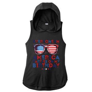 Funny 4th Of July Birthday Independence Day Ladies PosiCharge Tri-Blend Wicking Draft Hoodie Tank