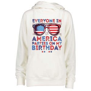 Funny 4th Of July Birthday Independence Day Womens Funnel Neck Pullover Hood