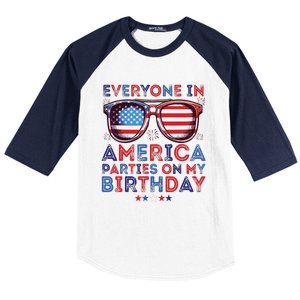 Funny 4th Of July Birthday Independence Day Baseball Sleeve Shirt