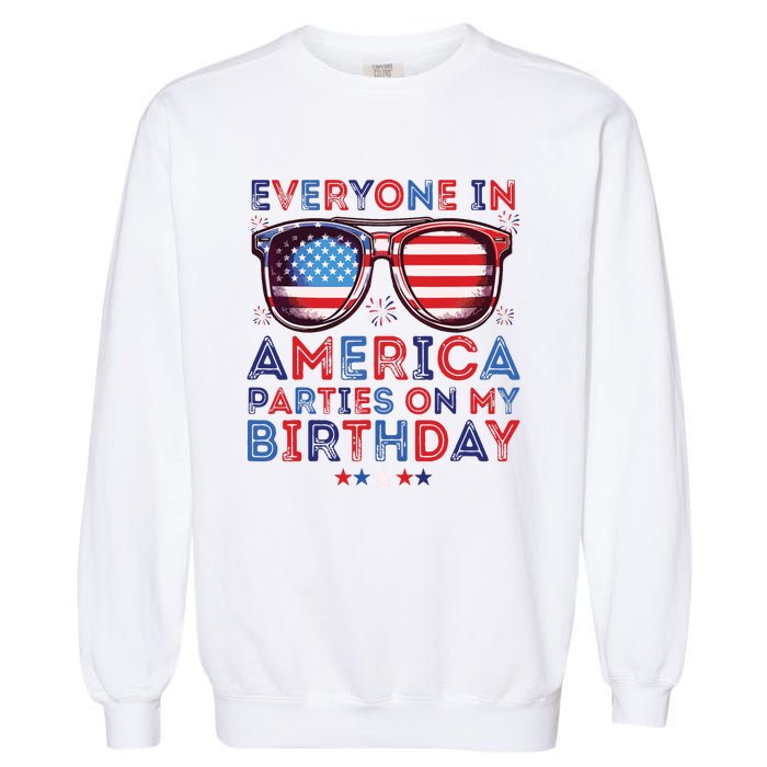 Funny 4th Of July Birthday Independence Day Garment-Dyed Sweatshirt