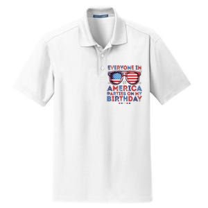 Funny 4th Of July Birthday Independence Day Dry Zone Grid Polo