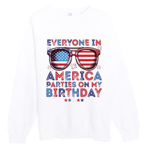 Funny 4th Of July Birthday Independence Day Premium Crewneck Sweatshirt