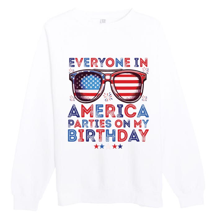 Funny 4th Of July Birthday Independence Day Premium Crewneck Sweatshirt