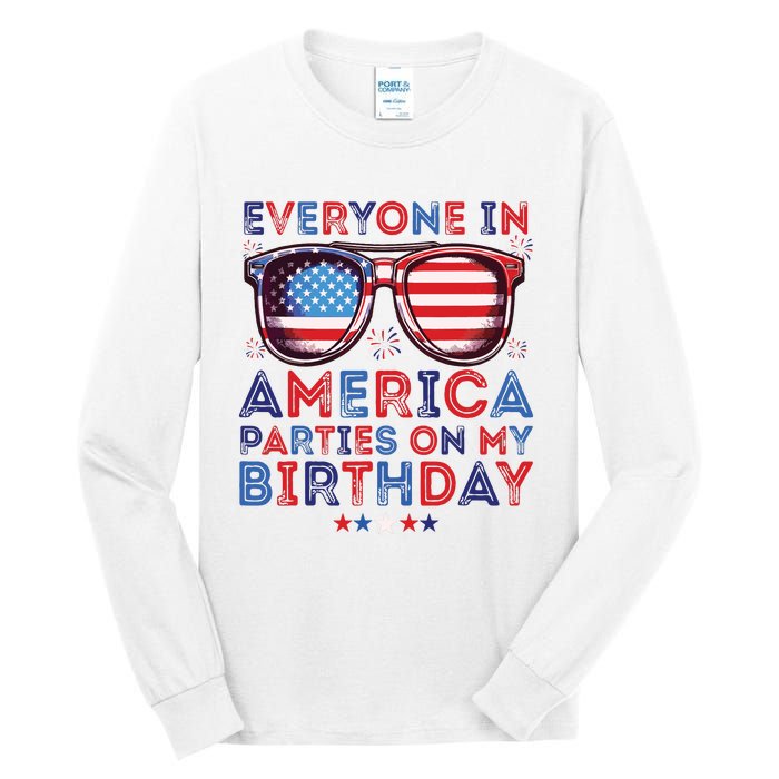 Funny 4th Of July Birthday Independence Day Tall Long Sleeve T-Shirt