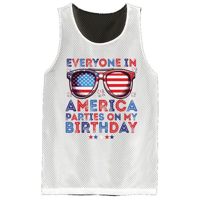 Funny 4th Of July Birthday Independence Day Mesh Reversible Basketball Jersey Tank