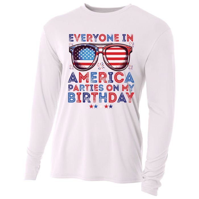 Funny 4th Of July Birthday Independence Day Cooling Performance Long Sleeve Crew