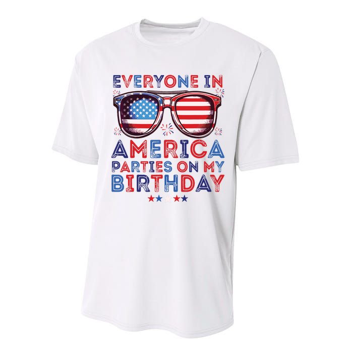 Funny 4th Of July Birthday Independence Day Performance Sprint T-Shirt