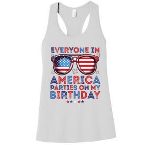 Funny 4th Of July Birthday Independence Day Women's Racerback Tank