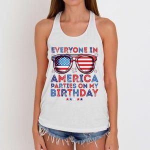 Funny 4th Of July Birthday Independence Day Women's Knotted Racerback Tank