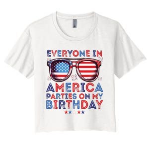 Funny 4th Of July Birthday Independence Day Women's Crop Top Tee