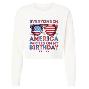 Funny 4th Of July Birthday Independence Day Cropped Pullover Crew