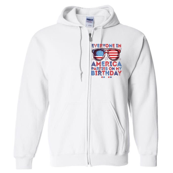 Funny 4th Of July Birthday Independence Day Full Zip Hoodie