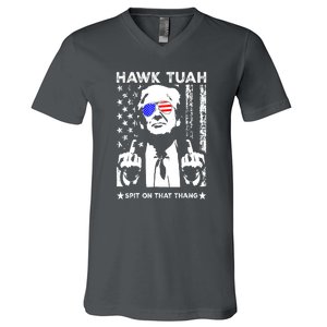 Funny 4th Of July Hawk Tush Spit On That Thang Viral Election Parody Gift V-Neck T-Shirt