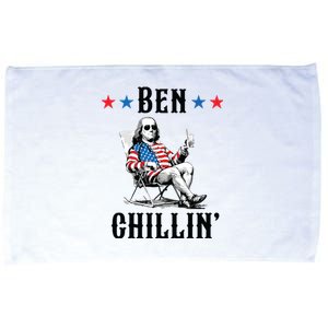 Funny 4th Of July Ben Chillin Ben Franklin Relaxing Microfiber Hand Towel