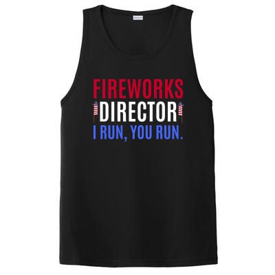 Funny 4th Of July Shirts Fireworks Director If I Run You Run PosiCharge Competitor Tank