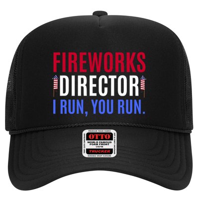 Funny 4th Of July Shirts Fireworks Director If I Run You Run Trucker Hat