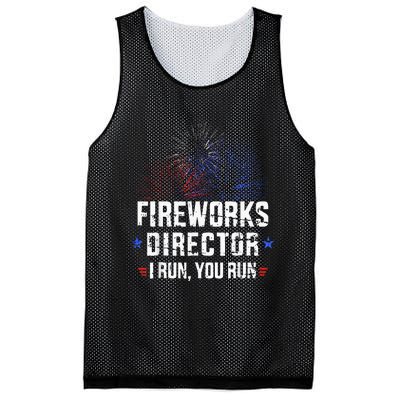 Funny 4th Of July Fireworks Director I Run You Run Mesh Reversible Basketball Jersey Tank