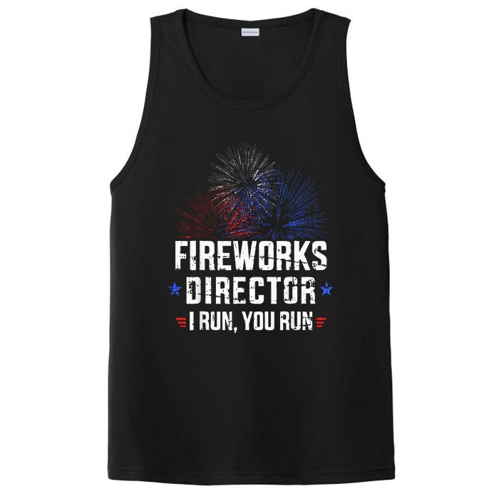 Funny 4th Of July Fireworks Director I Run You Run PosiCharge Competitor Tank