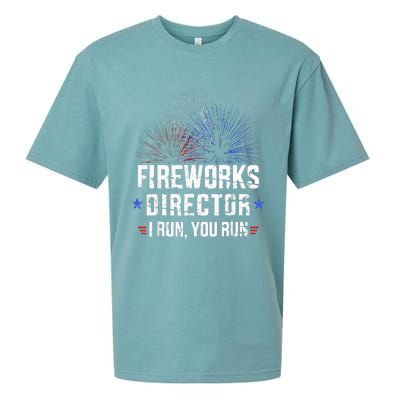 Funny 4th Of July Fireworks Director I Run You Run Sueded Cloud Jersey T-Shirt