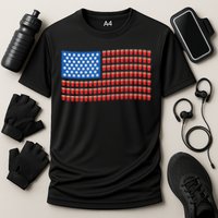 Funny 4th Of July Beer Pong American Flag Performance Shirt
