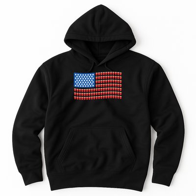 Funny 4th Of July Beer Pong American Flag Hoodie