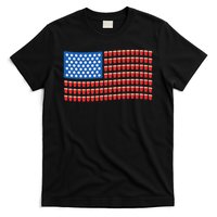 Funny 4th Of July Beer Pong American Flag T-Shirt