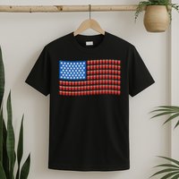 Funny 4th Of July Beer Pong American Flag T-Shirt