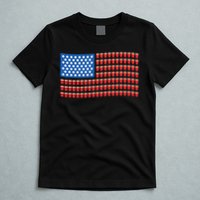 Funny 4th Of July Beer Pong American Flag T-Shirt