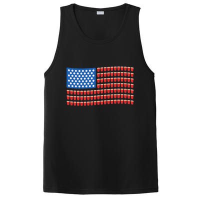 Funny 4th Of July Beer Pong American Flag PosiCharge Competitor Tank