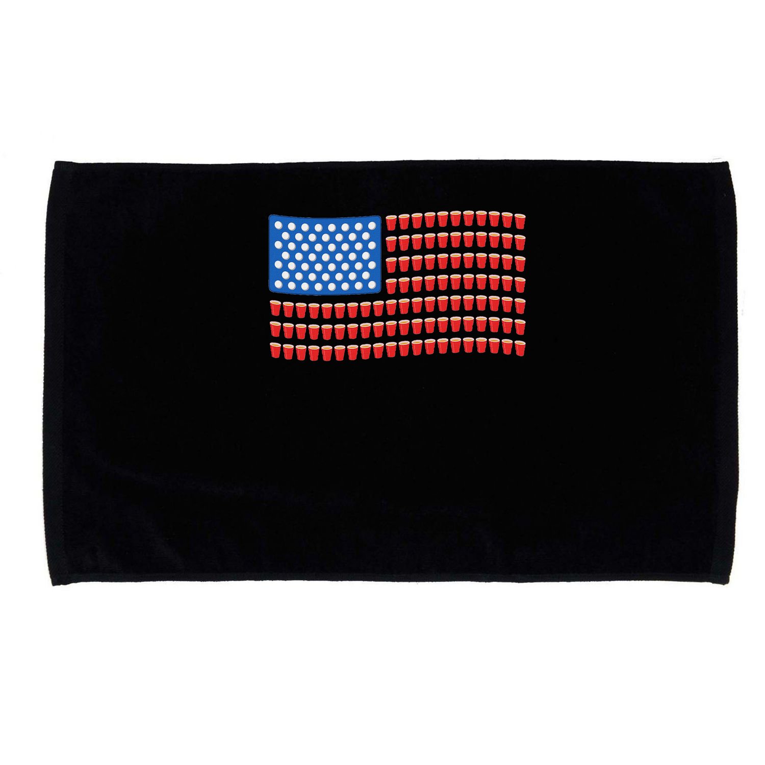 Funny 4th Of July Beer Pong American Flag Microfiber Hand Towel