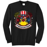 Firequacker 4th Of July Rubber Duck Usa Flag Sweatshirt