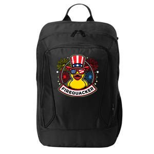 Firequacker 4th Of July Rubber Duck Usa Flag City Backpack