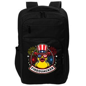 Firequacker 4th Of July Rubber Duck Usa Flag Impact Tech Backpack