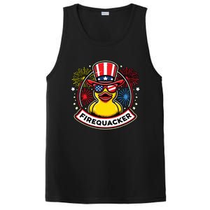 Firequacker 4th Of July Rubber Duck Usa Flag PosiCharge Competitor Tank