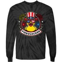 Firequacker 4th Of July Rubber Duck Usa Flag Tie-Dye Long Sleeve Shirt