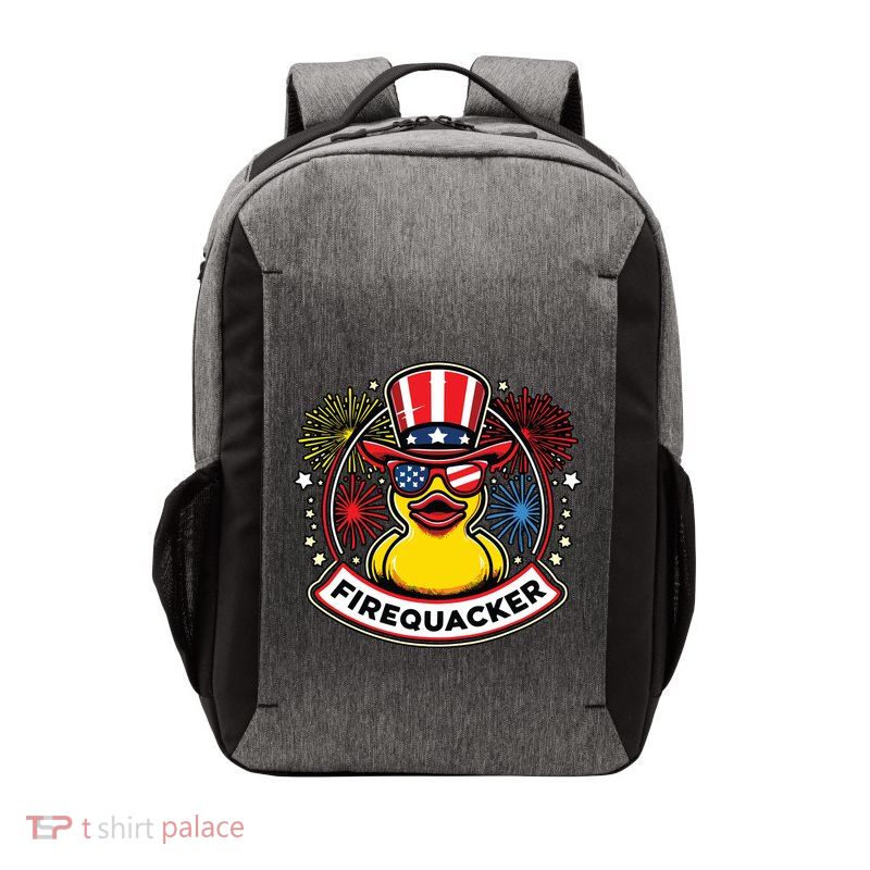 Firequacker 4th Of July Rubber Duck Usa Flag Vector Backpack
