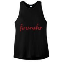 Firecracker 4th Of July Ladies PosiCharge Tri-Blend Wicking Tank