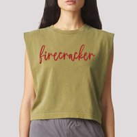 Firecracker 4th Of July Garment-Dyed Women's Muscle Tee