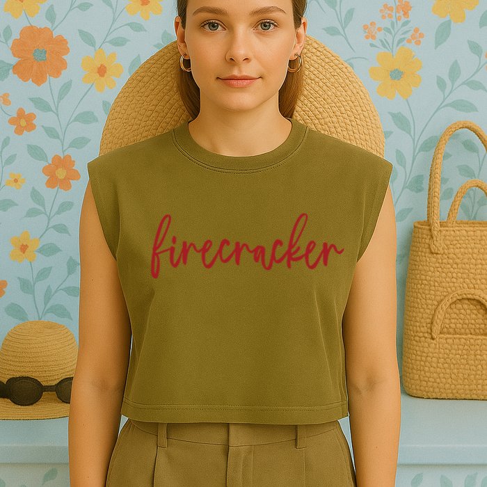Firecracker 4th Of July Garment-Dyed Women's Muscle Tee
