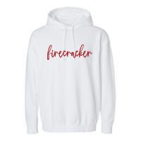 Firecracker 4th Of July Garment-Dyed Fleece Hoodie