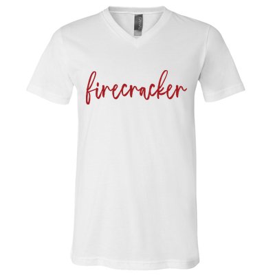 Firecracker 4th Of July V-Neck T-Shirt