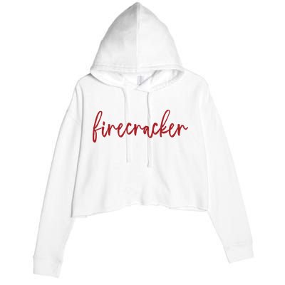 Firecracker 4th Of July Crop Fleece Hoodie
