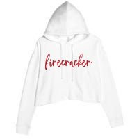 Firecracker 4th Of July Crop Fleece Hoodie