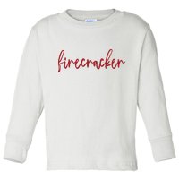 Firecracker 4th Of July Toddler Long Sleeve Shirt