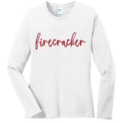 Firecracker 4th Of July Ladies Long Sleeve Shirt