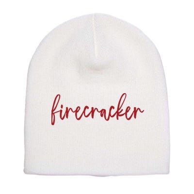 Firecracker 4th Of July Short Acrylic Beanie